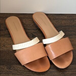 Banana Republic Leather and Snakeskin Slide Sandals